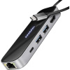 AXAGON AXAGON HMC-6GLN USB-Hub, 2x USB-A, 1x USB-C, 1x HDMI 2.0, 1x RJ45, 100 W PD – USB kombinovaný hub; HMC-6GLN