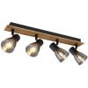 Globo Lighting Claude stropné svietidlo 4x40 W čierna-dymová-drevená 54307-4W