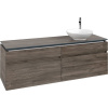 VILLEROY & BOCH Legato závesná skrinka pod umývadlo na dosku (umývadlo vpravo), 4 zásuvky, 1600 x 500 x 550 mm, Stone Oak, B59800RK