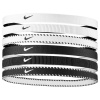 Nike Flex Headbands (6 Pack) Black/White One Size