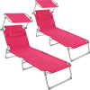 tectake 2 plážová ležadla chloé fuchsiová 403420