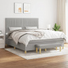 vidaXL Boxspring posteľ s matracom bledosivá 180x200 cm látka - Sivá - 166260-100622