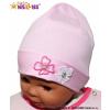 Bavlnená čiapočka Kvetinky Baby Nellys ® - sv. ružová Baby Nellys