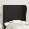 vidaXL Čelo postele so záhybmi čierne 103x23x118/128 cm umelá koža - Čierna - 53975-9046
