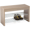 Autronic Botník, 2 kovové chrómované police, MDF, 3D dekor dub sonoma 83168-10 SON