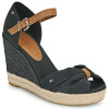 Tommy Hilfiger Espadrilky BASIC OPEN TOE HIGH WEDGE Čierna