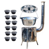 Green home Nerezový kotlík 14 L (0,8 mm) INOX, Green hom nerezová kotlina 36 INOX LUSTRO, nerezová pokrievka INOX, plastové boxy (misky) s vrchnákom 12 ks