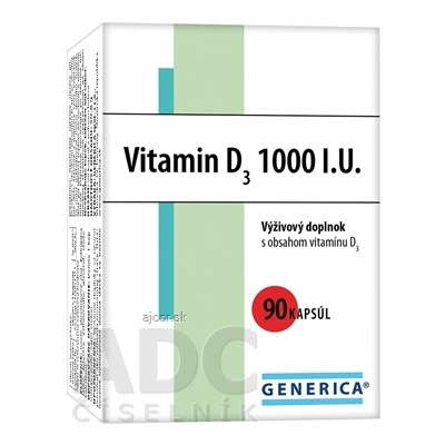 GENERICA spol. s r.o. GENERICA Vitamin D3 1000 I.U. cps 1x90 ks