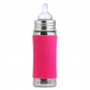 Pura® nerezová dojčenská fľaša 325ml farba: ružová