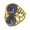 Sanu Babu Prsteň s polodrahokamom, lapis lazuli, 20x15mm, zdobený, mosadzný 55