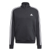 adidas 3 Stripe Zip Top Mens Black/White XL
