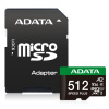 ADATA MicroSDXC 512GB UHS-I U3 V30 + adaptér (UD512GUI3V30A2SP-RA1)