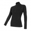 Tričko dlhé dámske SENSOR MERINO DOUBLE FACE zips čierne L