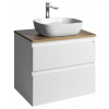 Aqualine Altair - Umývadlová skrinka 60x67x45 cm, 2 zásuvky, biela/dub emporio AI270-02