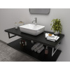 CERAMICA LATINA ATYP 121-140 x 51-55cm doska pod umývadlo, MDF/lamino, soft čierna