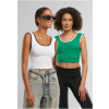 Ladies Contrast Cropped Top - froggreen/white+white/black 3XL