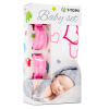 T-Tomi Baby Set Bambusová Osuška Ružové srdiečka