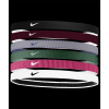 Nike Flex Headbands (6 Pack) Black/Burgundy Ladies