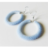 Bledomodré kruhové handmade náušnice z korálok (Handmade kruhové bledomodré náušnice )