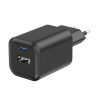 45W EU adaptér / nabíjačka SWISSTEN GaN - mini verzia - USB-C + USB-A - čierna