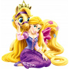 CUKROVÁ TLAČ jedlý obrázok na tortu Cukrová hmota Rapunzel rozprávka + MENO TEXT