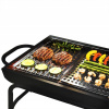 Grilovacia doska z nehrdzavejúcej ocele, obdĺžnikové BBQ, 46 x 30 cm, 10 cm (2x GRILL platňa na grilovanie mäsa, klobás, rýb, zeleniny, plochá, vlnitá)