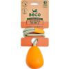 Beco Hračka pre psov Beco Natural Rubber Slinger Pebble s lanom oranžová