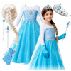 KOSTÝM ELSA 98 104 DOPLNKY PAROCHŇA ŠATY KOSTÝM PLES KARNEVAL ĽADOVÉ KRÁĽOVSTVO