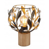GLOBO 15759T MIKA stolná lampička V250mm 1xE27 drevo, zlatá, čierna patina