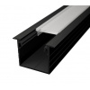 Hliníkový profil pre LED pásy zapustený LINEA, 20,4x30mm - Čierna Typ krytky: Mliečna krytka zaklapávacia