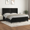 vidaXL Posteľný rám boxspring s matracom čierny 160x200 cm zamat - Čierna - 9513-151280