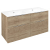 Sapho CIRASA umývadlová skrinka s dvojitým umývadlom 121x66x46cm, dub alabama CR121-2222-21