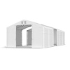Skladovací stan (oceľ + pvc) 6x16x2,5m (PEVNÝ ÚLOŽNÝ STAN - GARÁŽ - 6m × 16m × 2,5m / 3,09m)