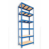 Kovový regál policový Biedrax 60 x 120 x 270 cm, modrý - 6 políc MDF