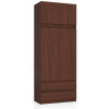 Skriňa s nadstavcom S 90 cm 2D 2SZ CLP wenge