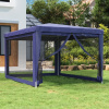 Párty stan so 4 stenami zo sieťoviny, modrý, 3x4 m, HDPE