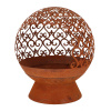 Ohniště, koule vyřezávaná CURL, pr. 50cm, rez|Esschert Design