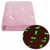 Prikrývka na posteľ - H&S Dekorácie Polyester 150 x 130 cm prikrývky šedých (LED prikrývka žiariaca v tmavo ružovej farbe)