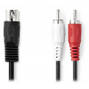 NEDIS redukční audio kabel DIN/ 5pin zástrčka DIN - 2× zástrčka RCA/ černý/ bulk/ 1m CAGL20200BK10