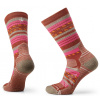 SMARTWOOL Dámske ponožky W HIKE LIGHT CUSHION MARGARITA CREW HEIGHT picante - ružová/červená/hnedá Veľkosť: L (42-45)