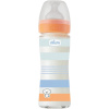 Chicco fľaša dojčenská sklo Well being silikón chlapec oranžová 240 ml