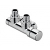 Zehnder Príslušenstvo - Rohová armatúra Set P, 1/2, s regulačnou hlavicou vpravo, prívod vpravo, rozstup 50 mm, biela 839051
