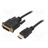 Cable DVI-D (18+1) plug,HDMI plug PVC 1.8m black 30AWG