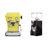 Ascaso Dream ONE, Sun Yellow + Eureka Mignon Perfetto, CR black