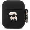 Karl Lagerfeld 3D Logo NFT Karl Head Silikónové Puzdro na Airpods 1/2 Black KLA2RUNIKK