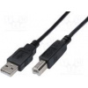Kabel USB 2.0 USB A vidlice, USB B vidlice niklovaný 3m černá