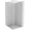 Mexen Lunar-B L výklopný sprchový kút pravý 80 x 80 cm, číre sklo, zlatá matná, 832L-080-080-55-00-P