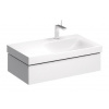 Geberit Xeno 2 - Skrinka pod umývadlo 90 cm, s odkladacou plochou, zásuvka s LED svietidlom, lesklá biela 500.514.01.1