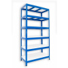 Kovový regál policový Biedrax 60 x 90 x 180 cm, modrý - 6 políc biele lamino 12mm, 275 kg