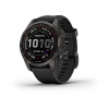 Garmin fenix 7s Sapphire Solar, Titan Carbon Gray/ Black Silicone Band 010-02539-25